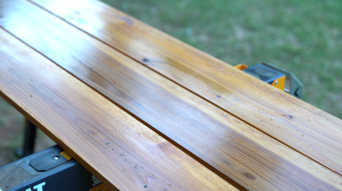 wood stained with Olympic Maximum Wood Sealer For Decks