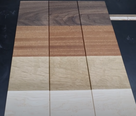 wooden boards with different polyurethane finish